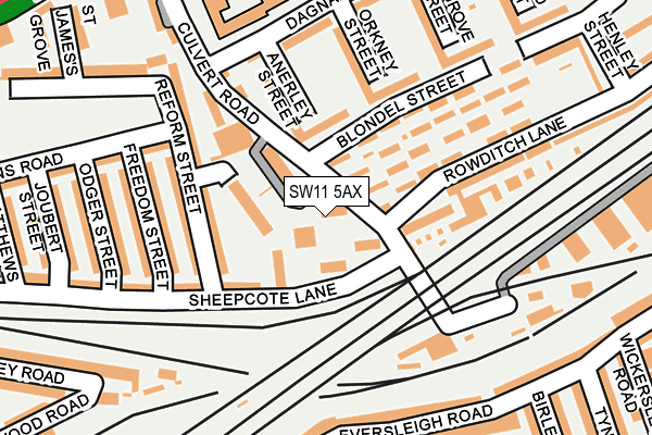 SW11 5AX map - OS OpenMap – Local (Ordnance Survey)