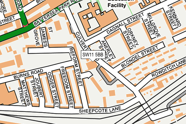 SW11 5BB map - OS OpenMap – Local (Ordnance Survey)