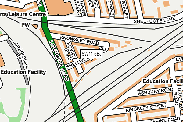 SW11 5BJ map - OS OpenMap – Local (Ordnance Survey)