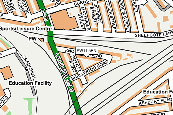 SW11 5BN map - OS OpenMap – Local (Ordnance Survey)