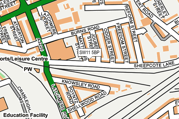 SW11 5BP map - OS OpenMap – Local (Ordnance Survey)