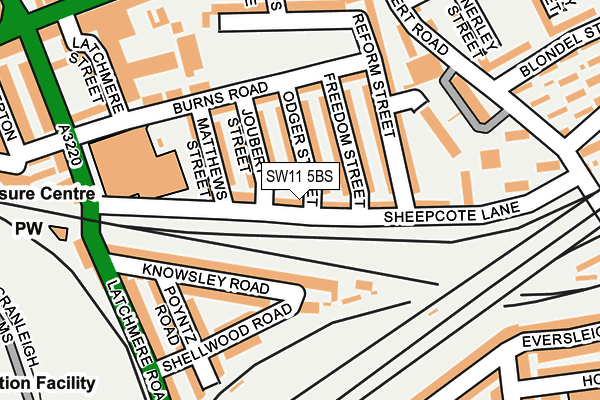 SW11 5BS map - OS OpenMap – Local (Ordnance Survey)