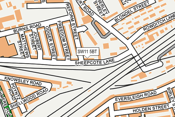 SW11 5BT map - OS OpenMap – Local (Ordnance Survey)