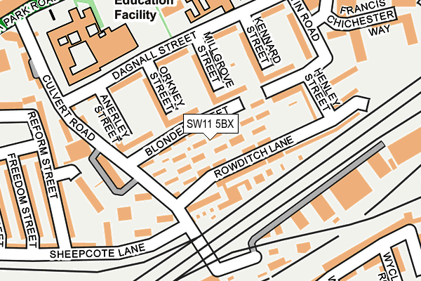 SW11 5BX map - OS OpenMap – Local (Ordnance Survey)