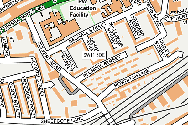 SW11 5DE map - OS OpenMap – Local (Ordnance Survey)