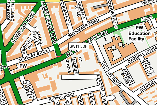 SW11 5DF map - OS OpenMap – Local (Ordnance Survey)