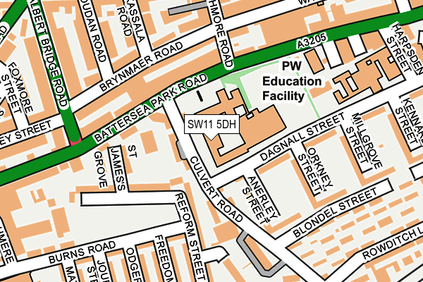 SW11 5DH map - OS OpenMap – Local (Ordnance Survey)