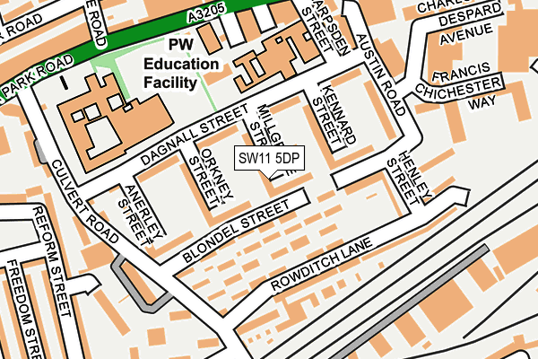 SW11 5DP map - OS OpenMap – Local (Ordnance Survey)