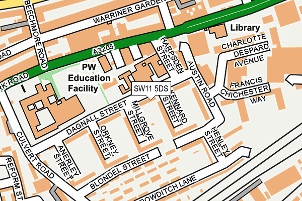 SW11 5DS map - OS OpenMap – Local (Ordnance Survey)