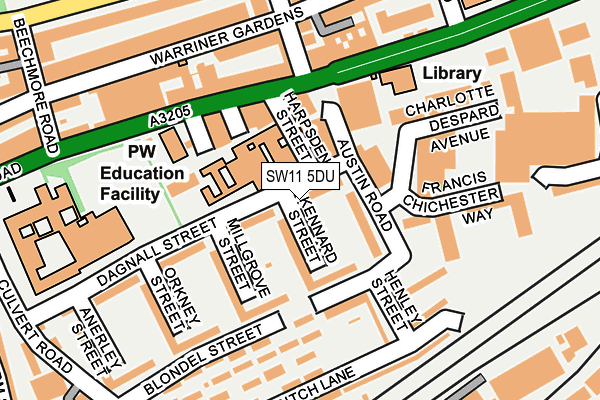 SW11 5DU map - OS OpenMap – Local (Ordnance Survey)