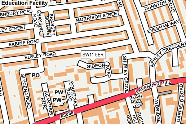 SW11 5ER map - OS OpenMap – Local (Ordnance Survey)