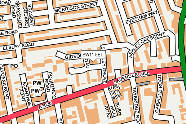 SW11 5ET map - OS OpenMap – Local (Ordnance Survey)