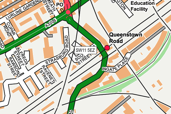 SW11 5EZ map - OS OpenMap – Local (Ordnance Survey)