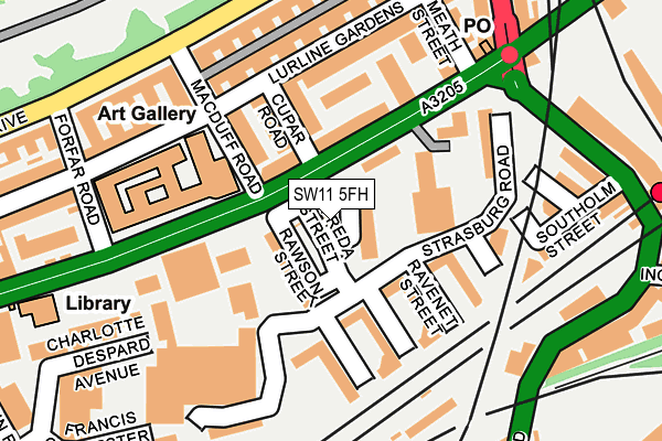 SW11 5FH map - OS OpenMap – Local (Ordnance Survey)