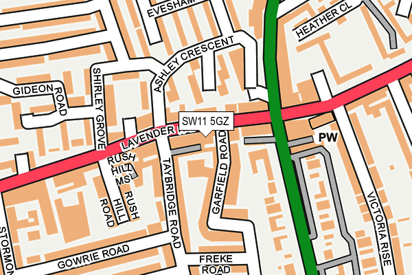 SW11 5GZ map - OS OpenMap – Local (Ordnance Survey)