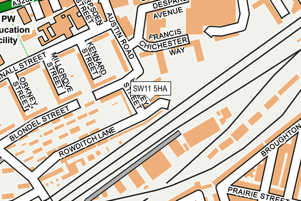 SW11 5HA map - OS OpenMap – Local (Ordnance Survey)