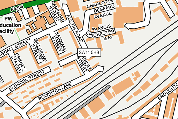 SW11 5HB map - OS OpenMap – Local (Ordnance Survey)