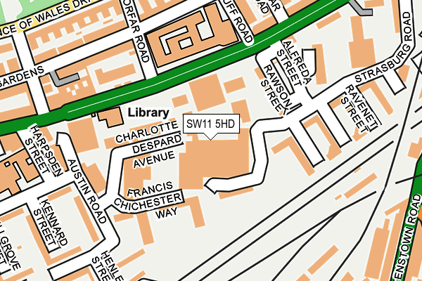 SW11 5HD map - OS OpenMap – Local (Ordnance Survey)