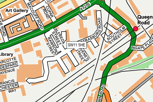 SW11 5HE map - OS OpenMap – Local (Ordnance Survey)