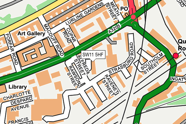 SW11 5HF map - OS OpenMap – Local (Ordnance Survey)