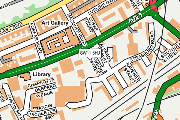 SW11 5HJ map - OS OpenMap – Local (Ordnance Survey)