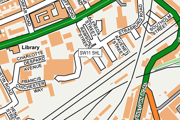 SW11 5HL map - OS OpenMap – Local (Ordnance Survey)