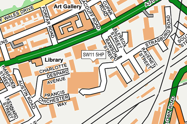 SW11 5HP map - OS OpenMap – Local (Ordnance Survey)