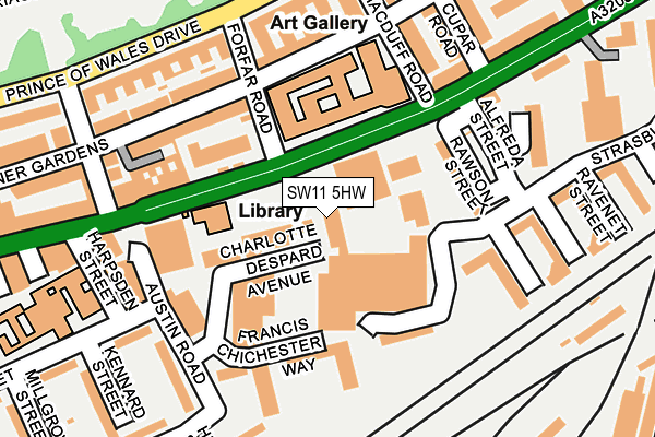 SW11 5HW map - OS OpenMap – Local (Ordnance Survey)