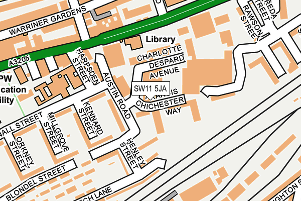 SW11 5JA map - OS OpenMap – Local (Ordnance Survey)