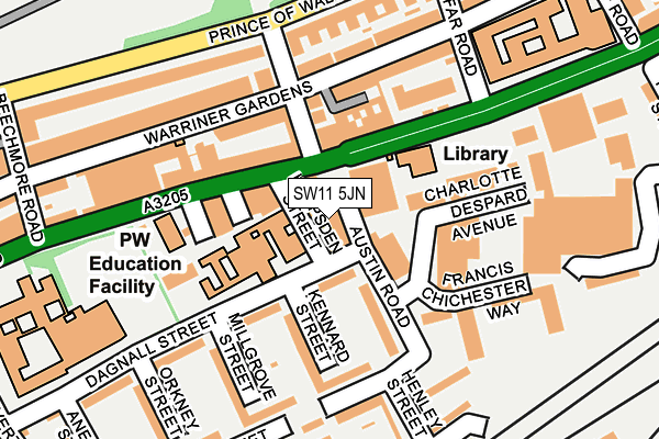 SW11 5JN map - OS OpenMap – Local (Ordnance Survey)