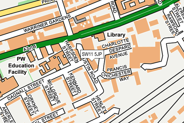 SW11 5JP map - OS OpenMap – Local (Ordnance Survey)