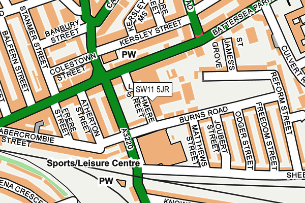 SW11 5JR map - OS OpenMap – Local (Ordnance Survey)