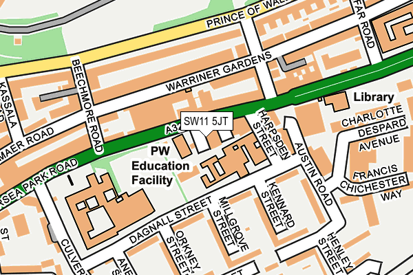 SW11 5JT map - OS OpenMap – Local (Ordnance Survey)