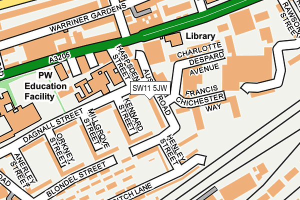 SW11 5JW map - OS OpenMap – Local (Ordnance Survey)