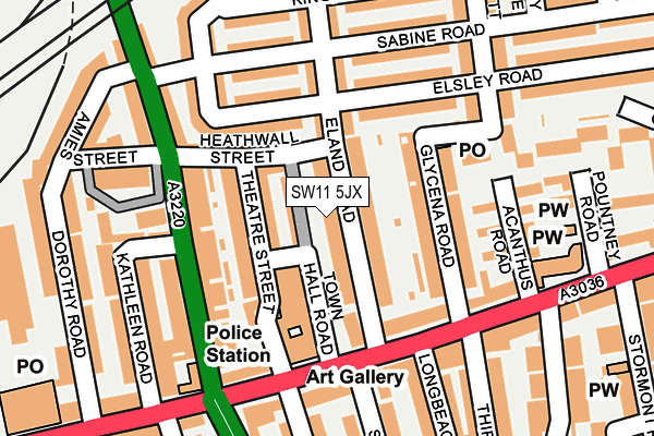 SW11 5JX map - OS OpenMap – Local (Ordnance Survey)