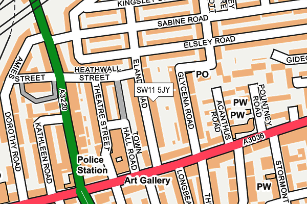 SW11 5JY map - OS OpenMap – Local (Ordnance Survey)