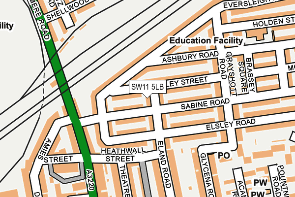 SW11 5LB map - OS OpenMap – Local (Ordnance Survey)