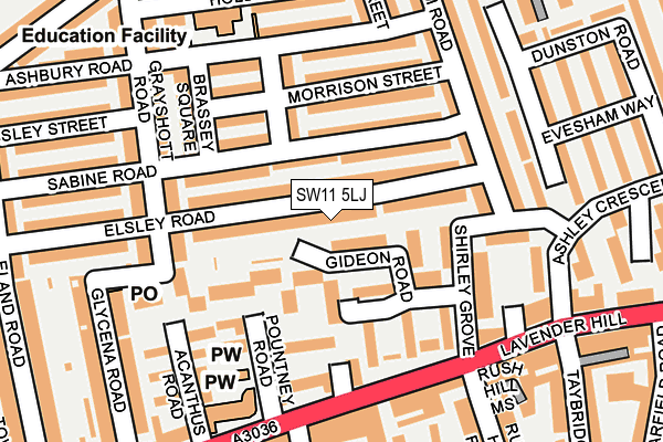 SW11 5LJ map - OS OpenMap – Local (Ordnance Survey)