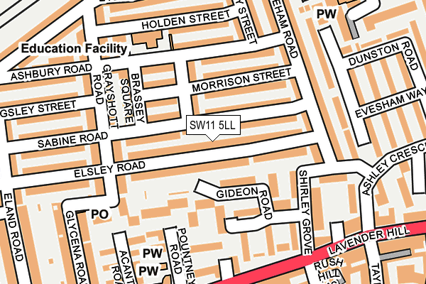 SW11 5LL map - OS OpenMap – Local (Ordnance Survey)