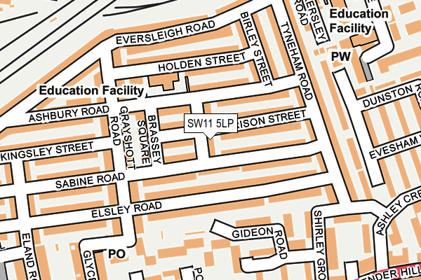 SW11 5LP map - OS OpenMap – Local (Ordnance Survey)