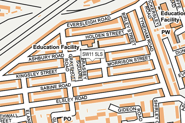 SW11 5LS map - OS OpenMap – Local (Ordnance Survey)