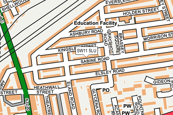 SW11 5LU map - OS OpenMap – Local (Ordnance Survey)