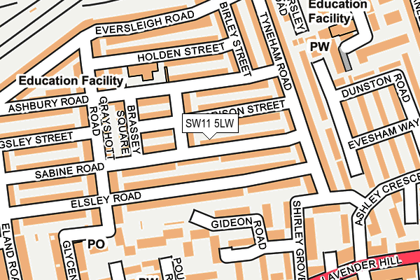 SW11 5LW map - OS OpenMap – Local (Ordnance Survey)