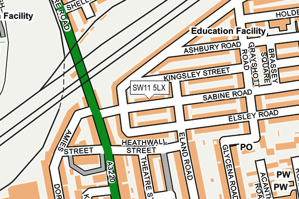 SW11 5LX map - OS OpenMap – Local (Ordnance Survey)