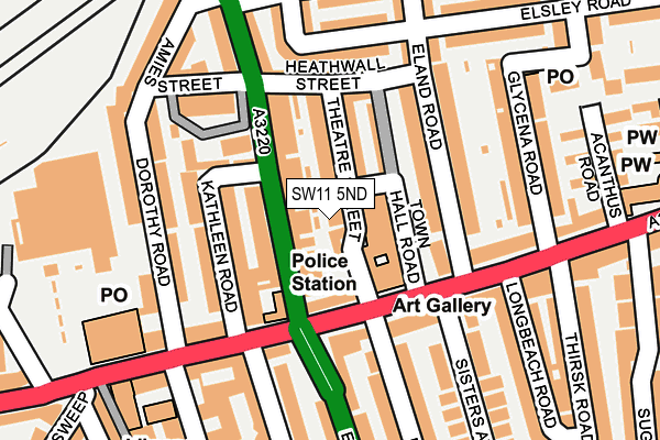 SW11 5ND map - OS OpenMap – Local (Ordnance Survey)