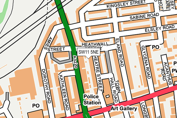 SW11 5NE map - OS OpenMap – Local (Ordnance Survey)