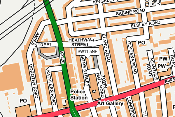 SW11 5NF map - OS OpenMap – Local (Ordnance Survey)