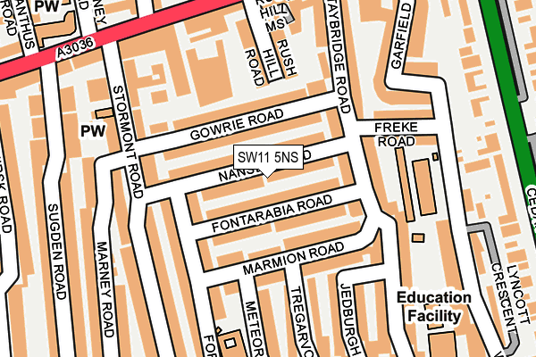 SW11 5NS map - OS OpenMap – Local (Ordnance Survey)