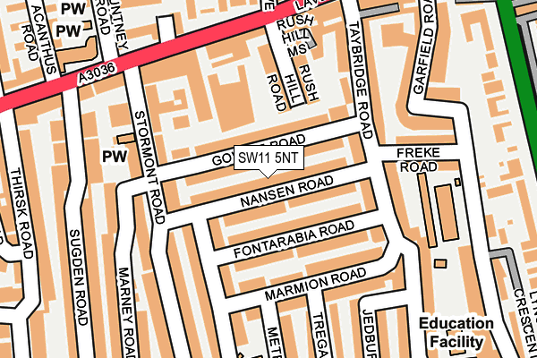 SW11 5NT map - OS OpenMap – Local (Ordnance Survey)