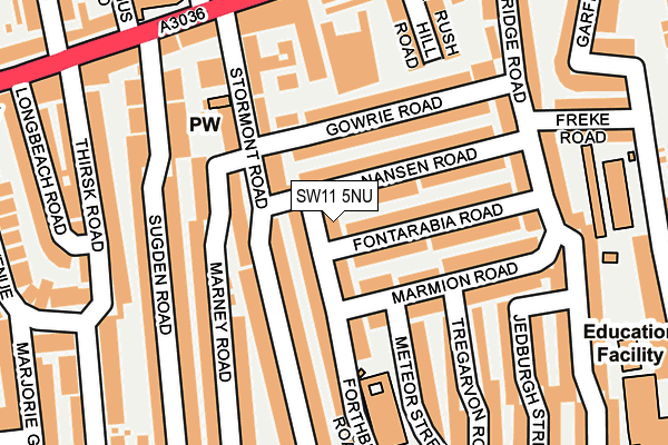 SW11 5NU map - OS OpenMap – Local (Ordnance Survey)